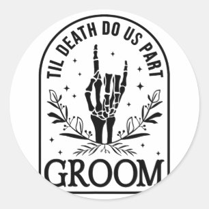 Groom Bride Verlobung Hochzeit Halloween Paare Ma Runder Aufkleber