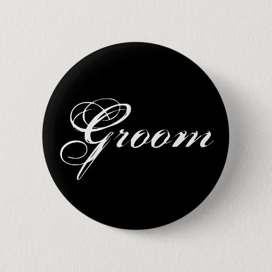 Groom Button in Schwarz (Vorderseite)