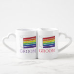Groom Couple Gay Pride Rainbow Wedce Slice Liebestassen<br><div class="desc">Paare Tasse Design bietet eine originelle Marker-Abbildung einer Regenbogenschicht Hochzeitskuchen, und GROOM in einem lustigen Schriftart. Einfach mit Ihren Namen für eine besondere Hochzeit oder Verlobung. Sehen Sie nicht, wonach Sie suchen? Brauchen Sie Hilfe bei der Anpassung? Klicken Sie auf "Kontakt mit diesem Designer", um etwas für Sie erstellt zu...</div>