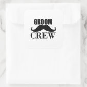 Groom Crew Bachelor Party Hochzeit Black Geschenk Quadratischer Aufkleber (Tasche)