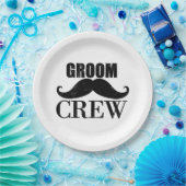 Groom Crew Bachelor Party Wedding Black Grunge Pappteller (Party)