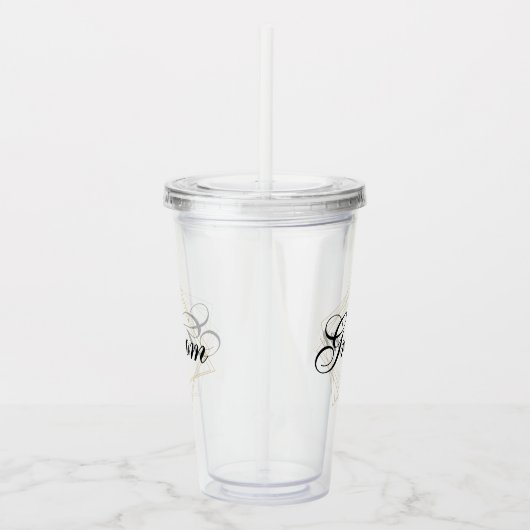 Groom Custom Changeable Geschenk Hochzeit Acryltrinkbecher (Rechts)