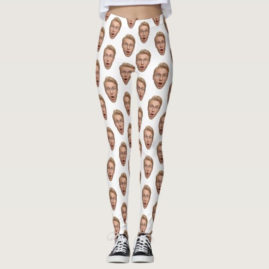 Groom Custom Face Funny Bachelorette Party Leggings (Vorderseite)