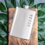 Groom Customizable Wedding Party Flask Flachmann<br><div class="desc">Customize text to whatever you need.  Great for wedding party gifts,  for maid of honor,  best man,  bridesmaids and groomsmen too.</div>