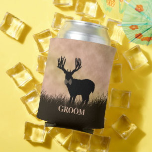 Groom Deer Stag Silhouette Landschaft Jagd kann C Dosenkühler