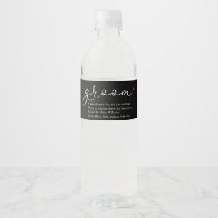Groom Definition, Stag Bachelor Party, Hochzeit Wasserflaschenetikett