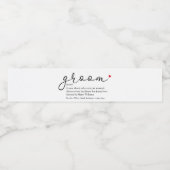 Groom Definition, Stag Bachelor Party, Hochzeit Wasserflaschenetikett (Einzelnes Label)