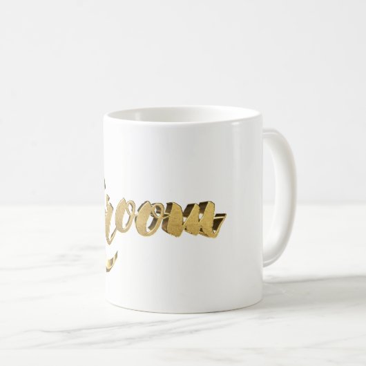 Groom Elegante Typografie Gold Look Text Kaffeetasse (VorderseiteRechts)
