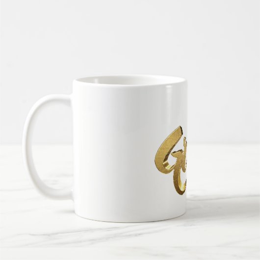 Groom Elegante Typografie Gold Look Text Kaffeetasse (Links)
