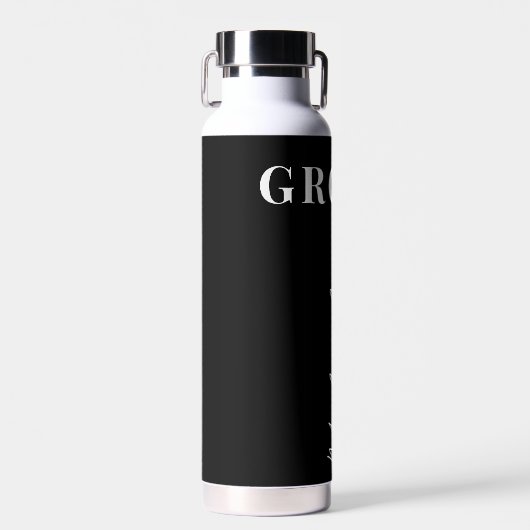 Groom elegante Typografy name script personalisier Trinkflasche (Vorne)