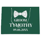 Groom Emerald Green Elegant Moderne Geschenke Hoch Große Geschenktüte (Vorderseite)
