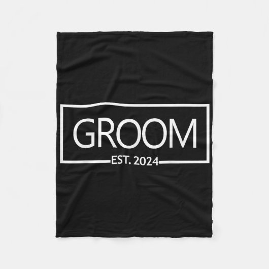 Groom Est. 2024 Future Husband Bachelor Party Wedd Fleecedecke (Vorderseite)