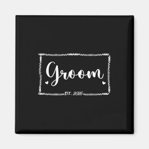 Groom Est. 2025 - Hochzeit und Matchband nur März Magnet