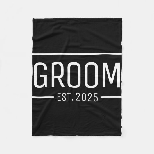 Groom Est. 2025 Verheiratete Hochzeitsfeier Verlob Fleecedecke (Vorderseite)