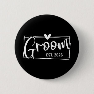 Groom Est. 2026 Ehemann Just Married Wedding Engag Button