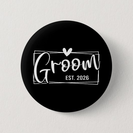 Groom Est. 2026 Ehemann Just Married Wedding Engag Button (Vorderseite)