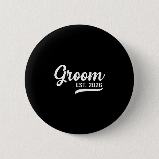 Groom Est 2026 Just Married Honeymoon Wedding Groo Button (Vorderseite)