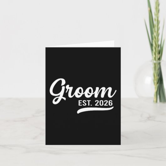Groom Est 2026 Just Married Honeymoon Wedding Groo Karte (Vorderseite)