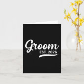 Groom Est 2026 Just Married Honeymoon Wedding Groo Karte (Gelbe Blume)