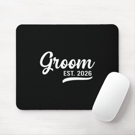Groom Est 2026 Just Married Honeymoon Wedding Groo Mousepad (Mit Mouse)