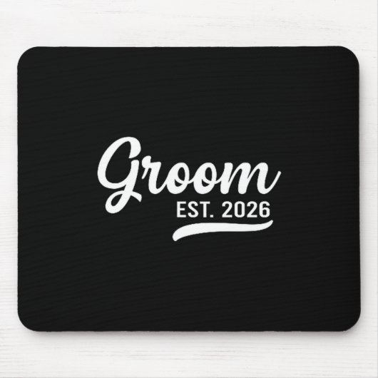 Groom Est 2026 Just Married Honeymoon Wedding Groo Mousepad (Vorne)