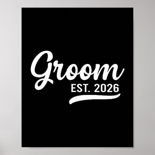 Groom Est 2026 Just Married Honeymoon Wedding Groo Poster (Vorne)