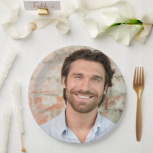 Groom-Face-Foto-Junggeselinnen-Abschied-Teller Pappteller