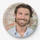 Groom-Face-Foto-Junggeselinnen-Abschied-Teller Pappteller (Vorderseite)