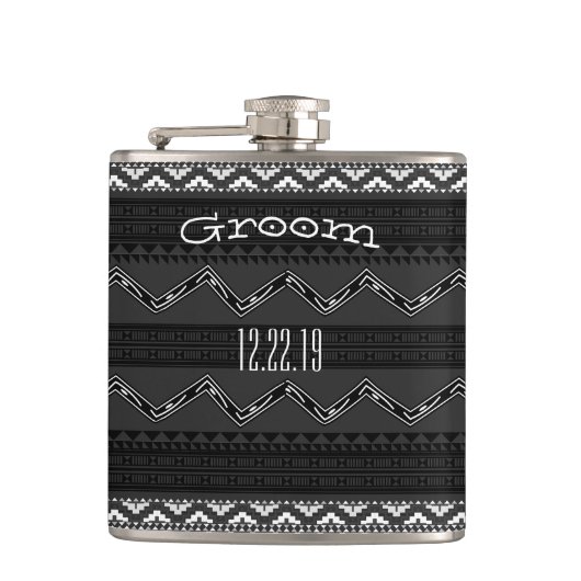 Groom Flask Mustache Flachmann (Vorderseite)