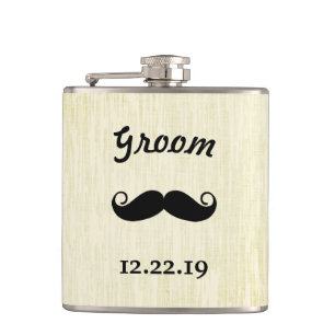 Groom Flask Mustache Flachmann