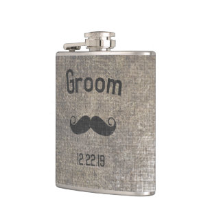 Groom Flask Mustache Flachmann