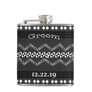 Groom Flask Mustache Flachmann
