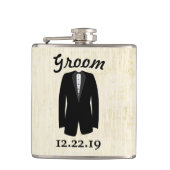 Groom Flask Tuxedo Krawatte Flachmann (Vorderseite)