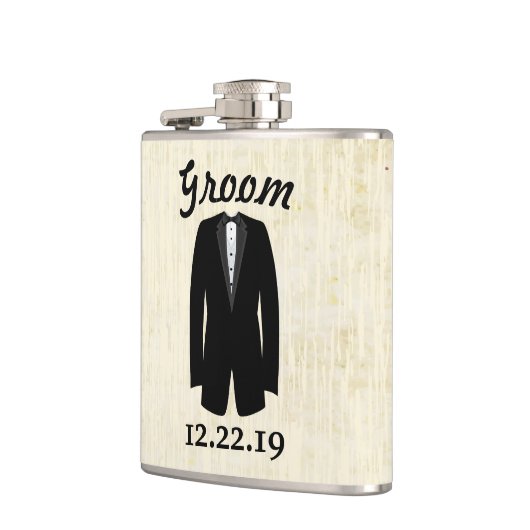 Groom Flask Tuxedo Krawatte Flachmann (Links)