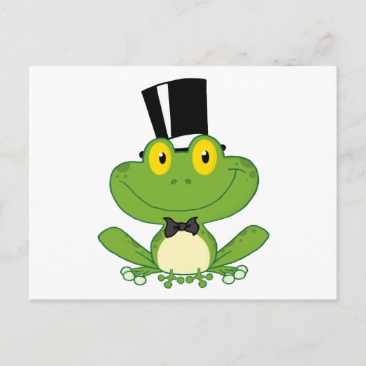 Groom Frog Cartoon Postkarte (Vorderseite)