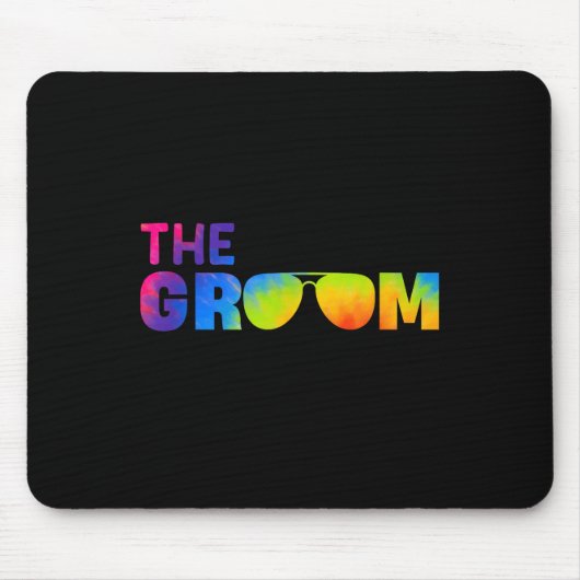 Groom Gefärbte Krawatte Cool Shades Funny Bachelor Mousepad (Vorne)