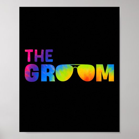 Groom Gefärbte Krawatte Cool Shades Funny Bachelor Poster (Vorne)