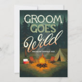 Groom Goes Wild Bachelor Party Camping Einladung (Vorderseite)