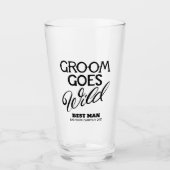 Groom Goes Wild Bachelor Party Dark Text Glas (Vorderseite)