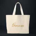 Groom Gold Jumbo Stoffbeutel<br><div class="desc">Dieser personalisierte Name Monogramm niedliche Vintage Tasche ist die beste Geschenkidee für Bräutigam und Trauzeuge bei Hochzeiten.</div>
