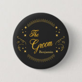 Groom Gold Wedding Elegante Gefallen Custom Button (Vorderseite)