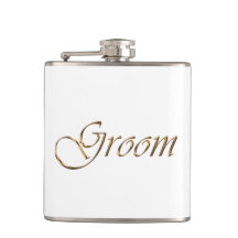 Groom, goldene Drehschrift elegante Weiß