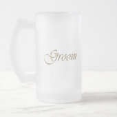 Groom, goldene Schrift eleganter Chic Mattglas Bierglas (Links)
