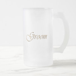 Groom, goldene Schrift eleganter Chic Mattglas Bierglas