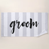 Groom | Grauer Streifen Strandtuch (Vorderseite)