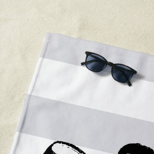 Groom | Grauer Streifen Strandtuch (Beispiel)