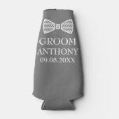 Groom Gray Stilvoll Elegant Moderne Geschenke Hoch Flaschenkühler (Vorderseite)