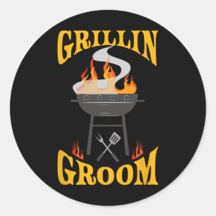 Groom Grillen Grill Smoker und Grill Koch Runder Aufkleber