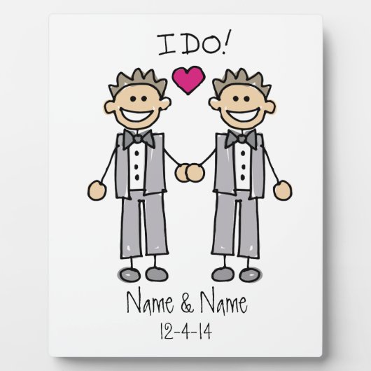 Groom Groom I Do Personalized Wedding Fotoplatte (Vorderseite)