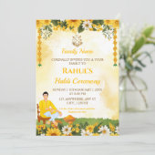Groom Haldi Ceremony Invitation Card Einladung (Stehend Vorderseite)